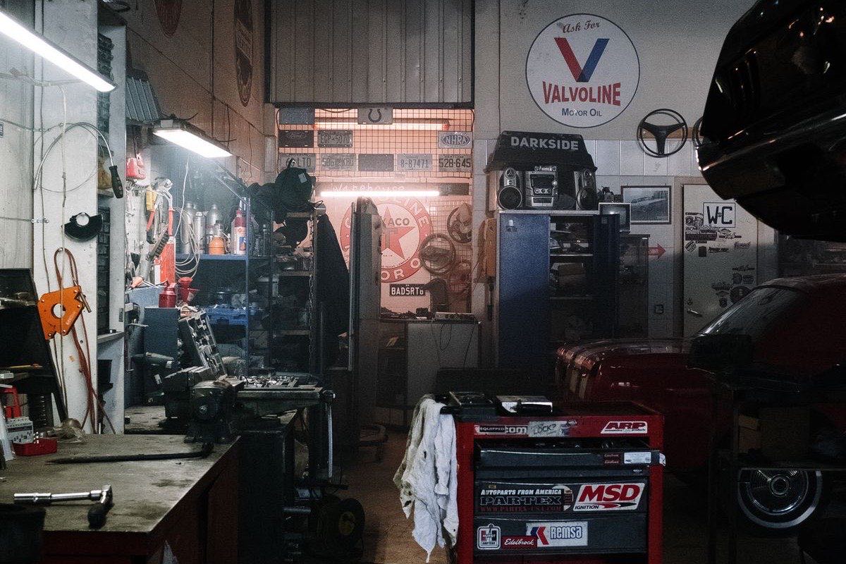 Interior of a well-equipped auto workshop